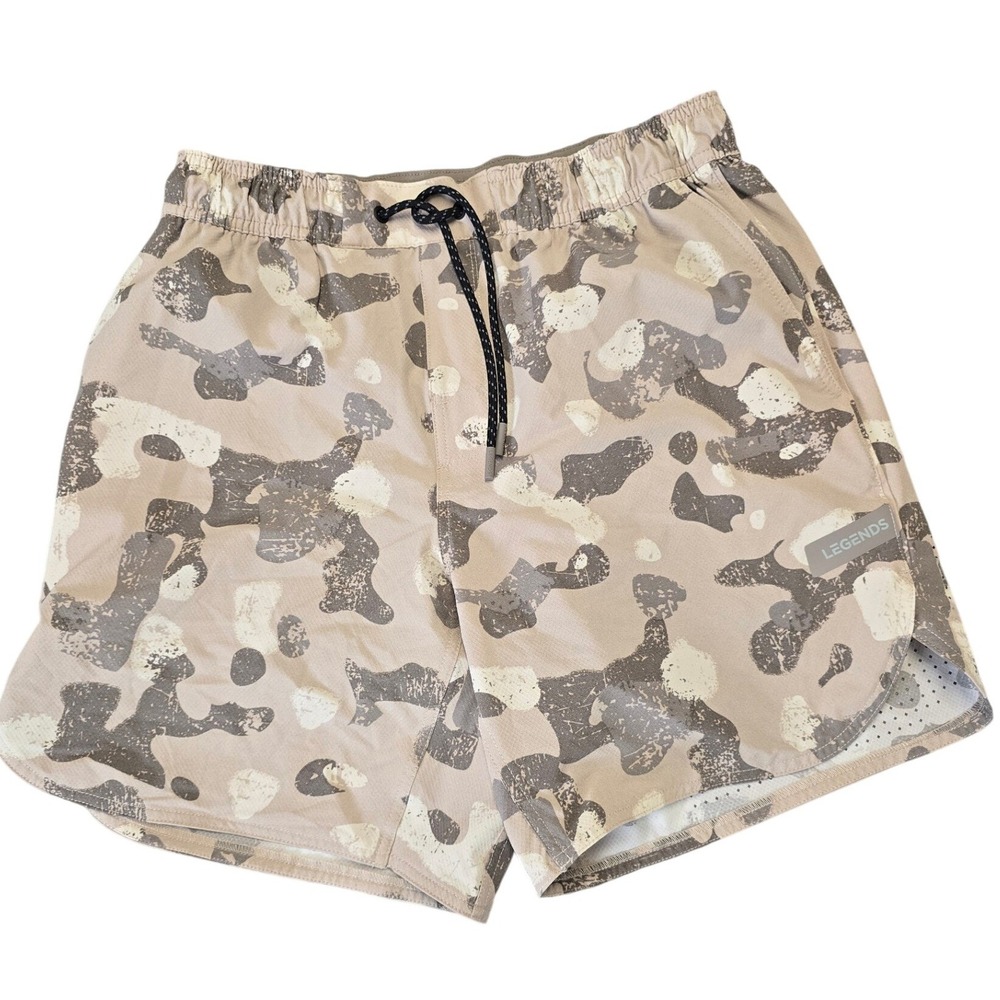 Legends Desert Camo Athletic Shorts Mens Medium Lined Gym Training Running